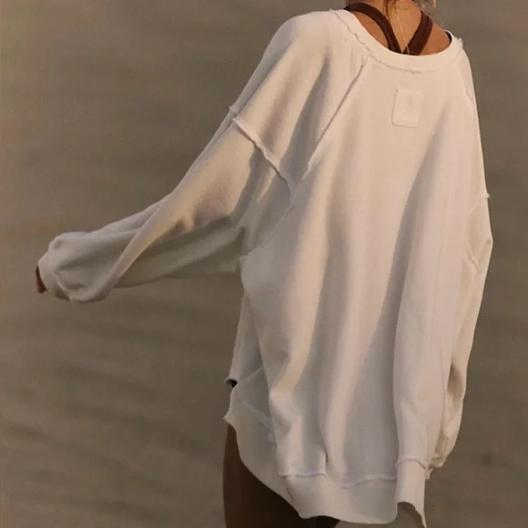 We The Free Cream Oversized Asymmetrical Hoodie - Picture 1 of 5